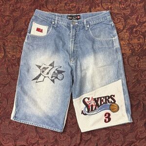 90s Vintage Allen Iverson Unk Denim Shorts